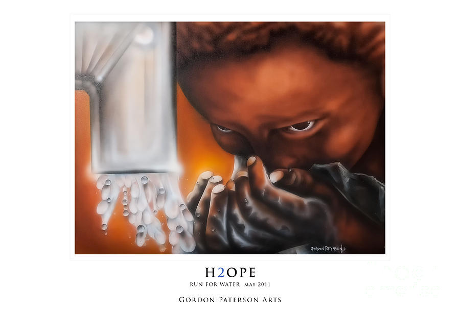 Airbrush Painting - H2ope by Gordon Paterson Airbrush Painting - H2ope by Gordon Paterson