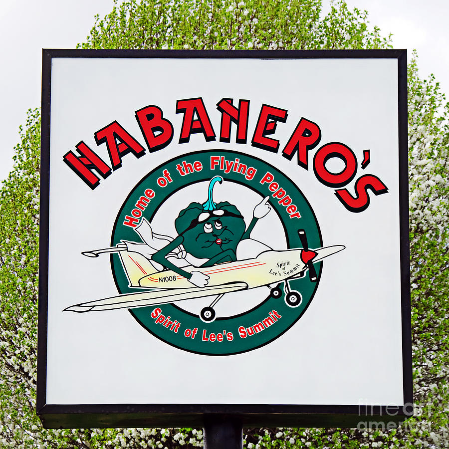 Habaneros Home Of The Flying Pepper Sign 1 Photograph by Andee Design