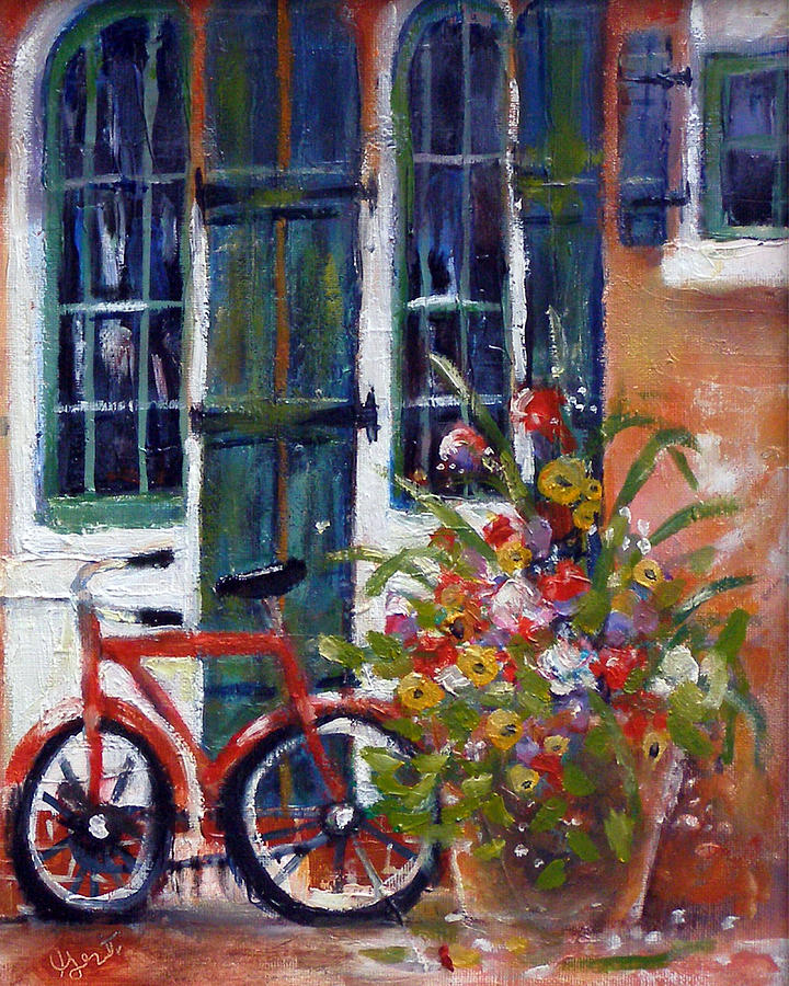 Habersham Bike Shop Painting by Gertrude Palmer