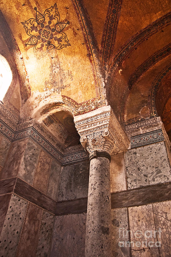 Column Photograph - Hagia Sophia Column by Bob and Nancy Kendrick