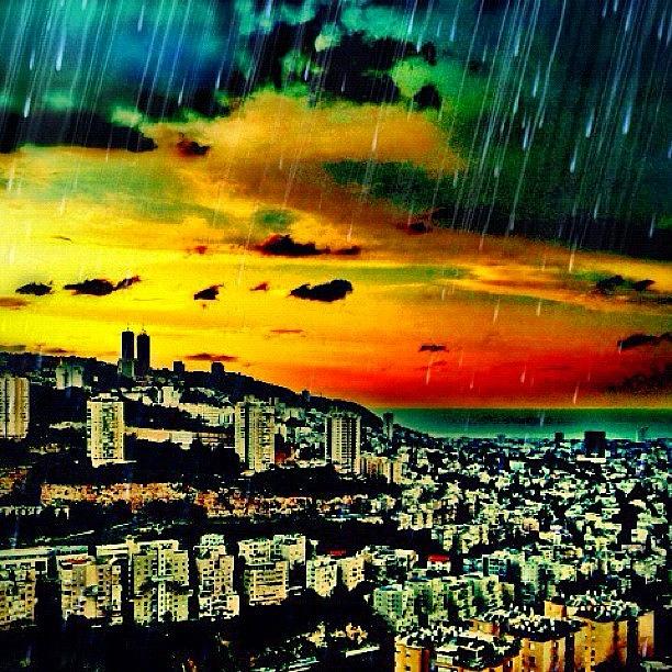 Sunset Photograph - Haifa by Kim Cafri