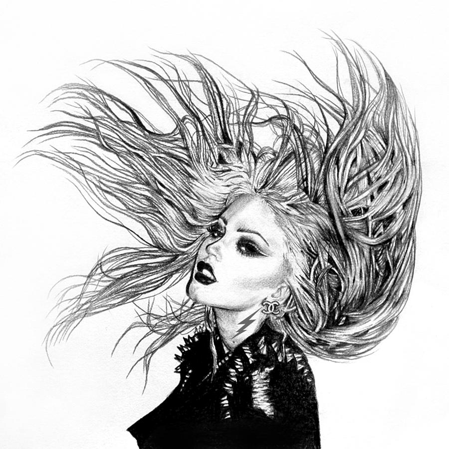  Hair Flip 2 Drawing by Electric Elaine