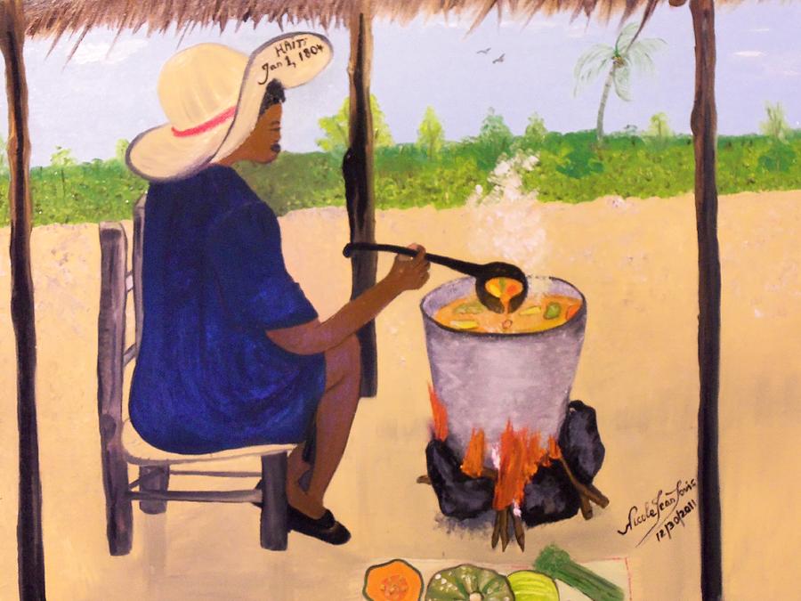 Dessalines Painting - Haitian Pumpkin Soup by Nicole Jean-Louis