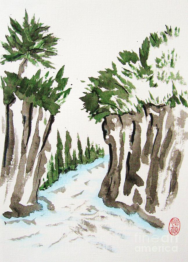 Tree Painting - Hakone Gorge by Thea Recuerdo