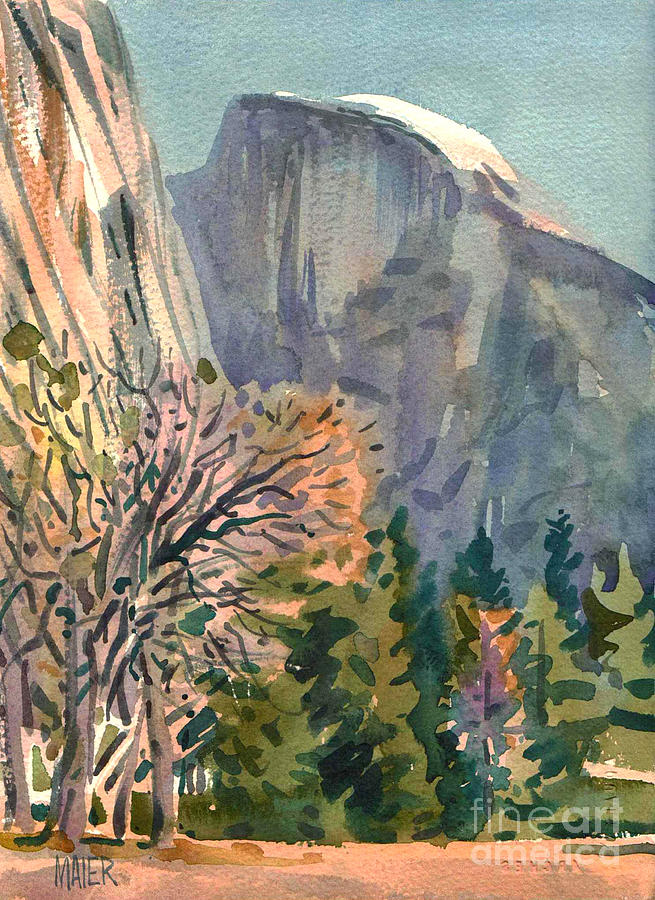 Yosemite National Park Painting - Half Dome by Donald Maier