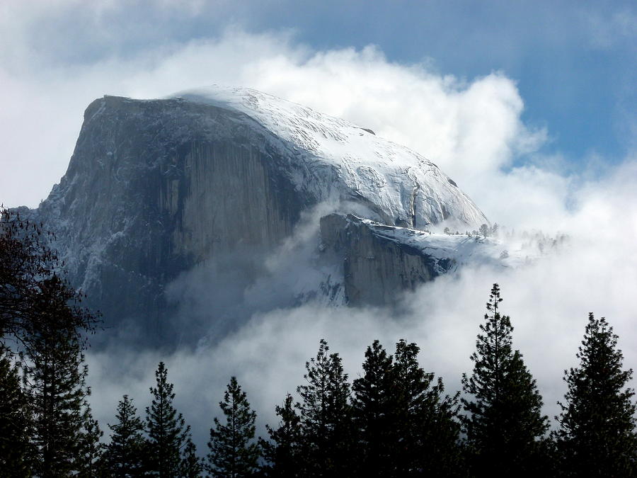 Half Dome in Winter Sunshine Photograph by Jeff Lowe