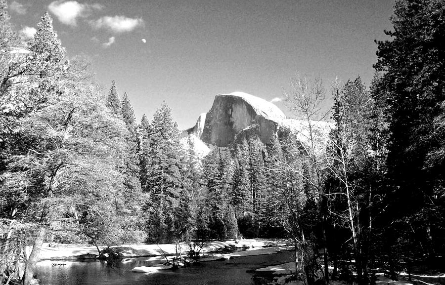 Half Dome With Snow Photograph by Eric Tressler