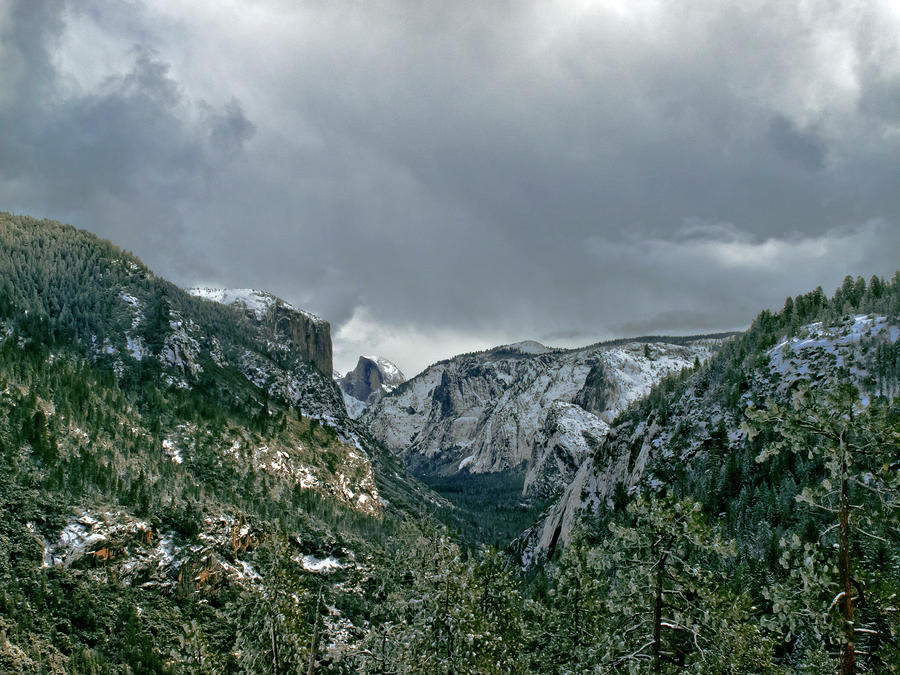 Half Dome Yosemite in the clouds Larry Darnell Photograph by Larry Darnell