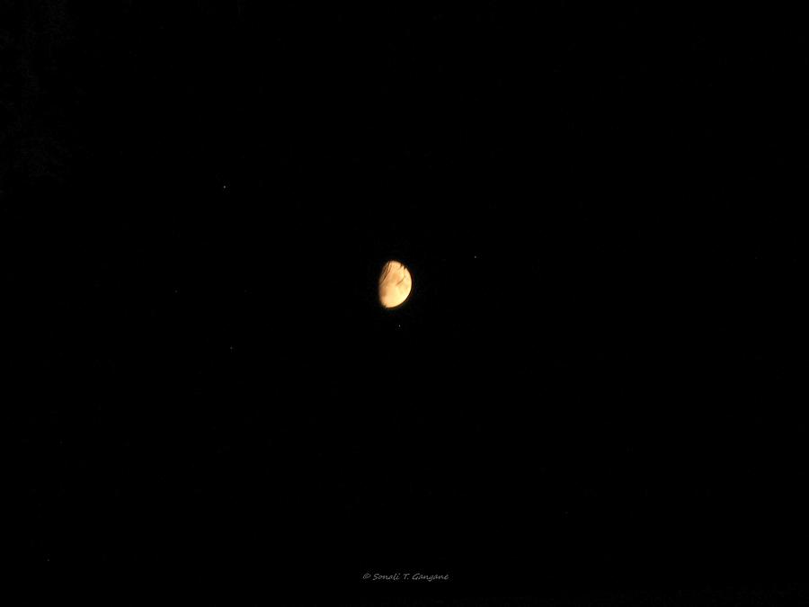 Lunar Phase Photograph - Half Moon by Sonali Gangane