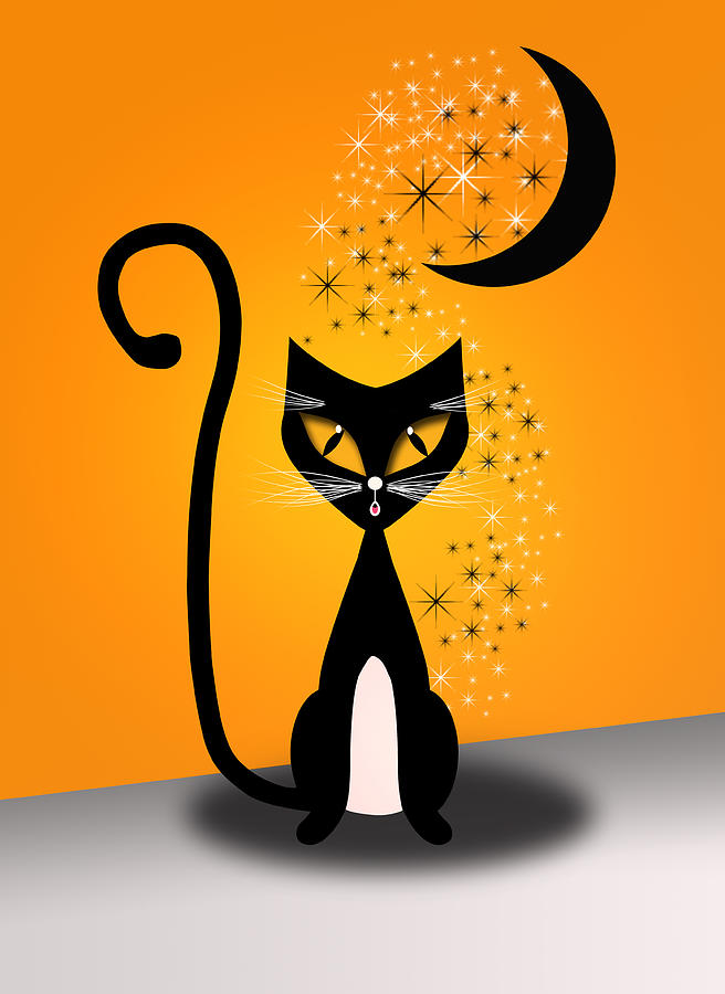 Halloween CAt Digital Art by Julie L Hoddinott - Fine Art America