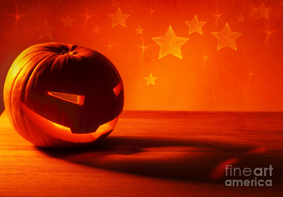Halloween glowing pumpkin Photograph by Anna Om