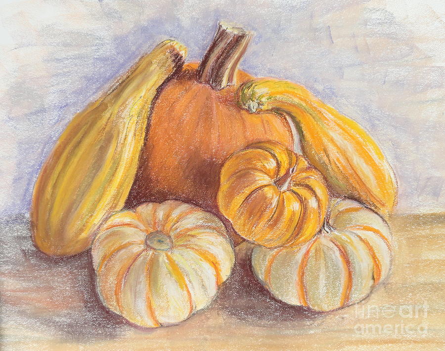 Pumpkins Painting - Halloween pumpkins by Ziba Bastani Pumpkins Painting - Halloween pumpkins by Ziba Bastani
