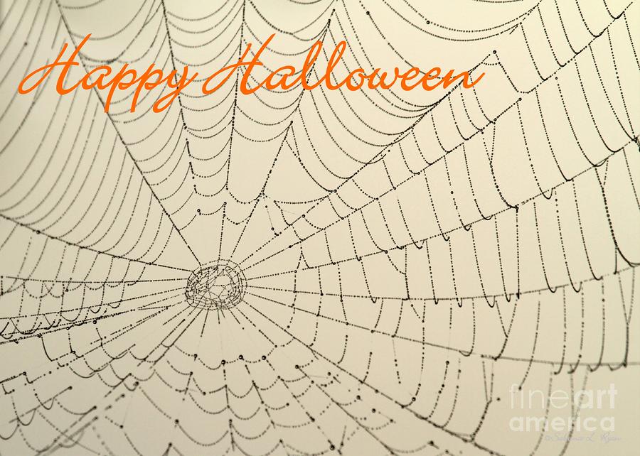 Halloween Photograph - Halloween Spider Web Card by Sabrina L Ryan