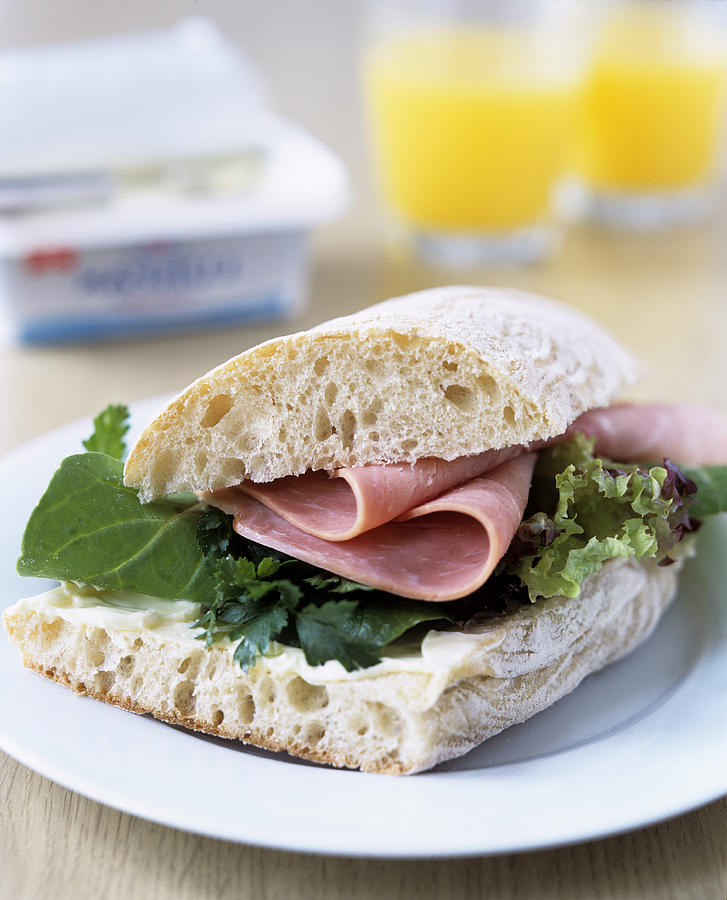 Bread Photograph - Ham Sandwich by Veronique Leplat