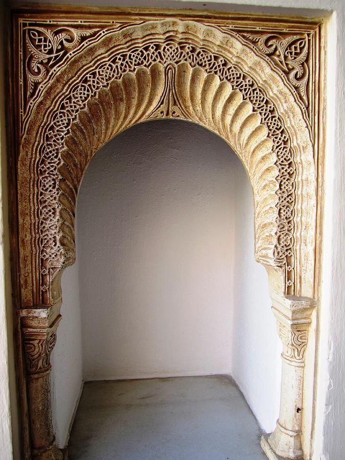 Hand Carved Arabic Design Wall Decor Columns Granada Spain Photograph by John Shiron