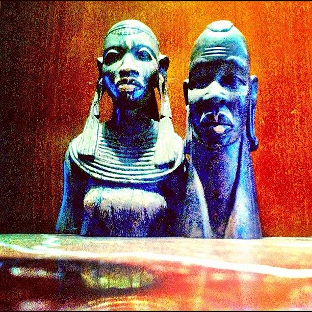 Beautiful Photograph - Hand Made Wooden Sculpture From Africa by Mina Tadros