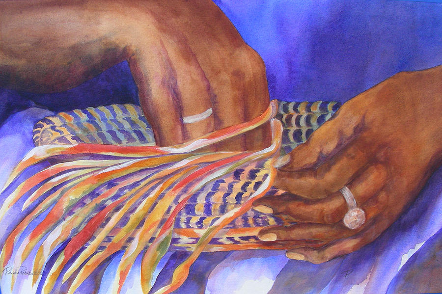 Hands of the Basket Weaver Painting by Paula Robertson