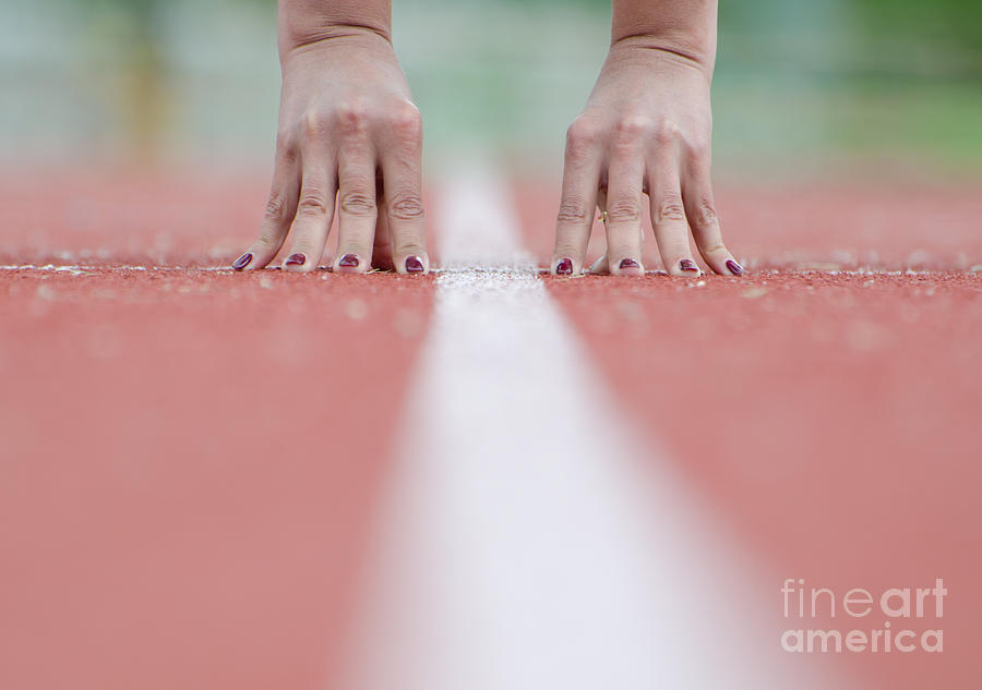 Sports Photograph - Hands on the white line by Mats Silvan