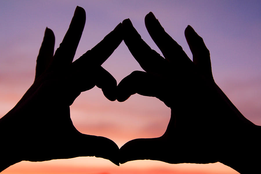 love hands silhouette