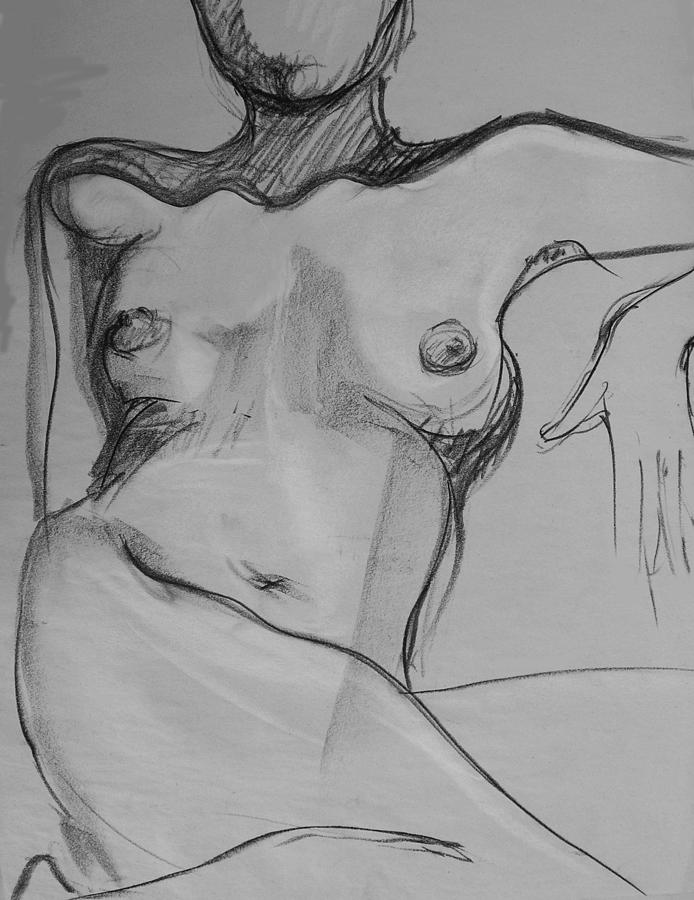Nude Drawing - Hang Back by Karen Agni-Kratzer