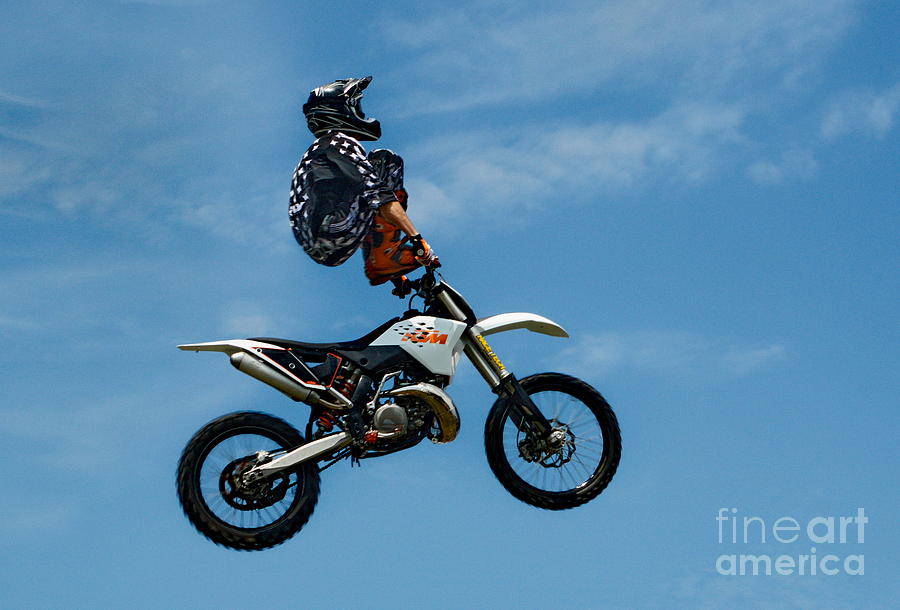Hanging On Motorcycle Tricks  Photograph by Andrea Kollo
