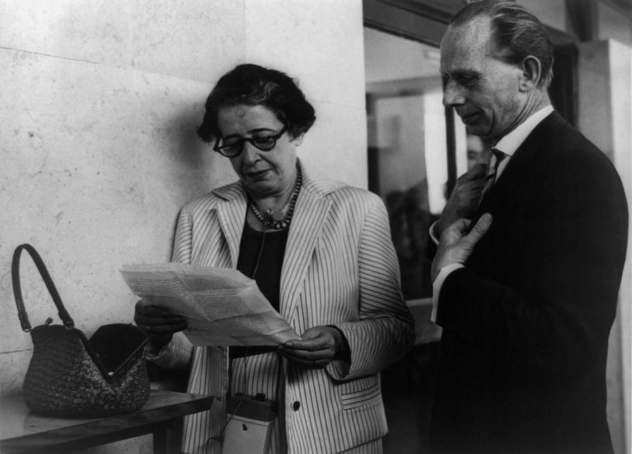 Hannah Arendt With A Fellow Reporter Photograph by Everett | Fine Art ...