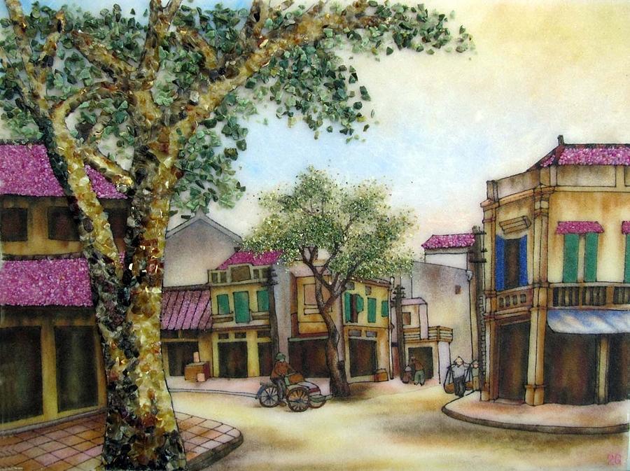 Famous Paintings Painting - Hanoi Old Quater by Created by handicap artists