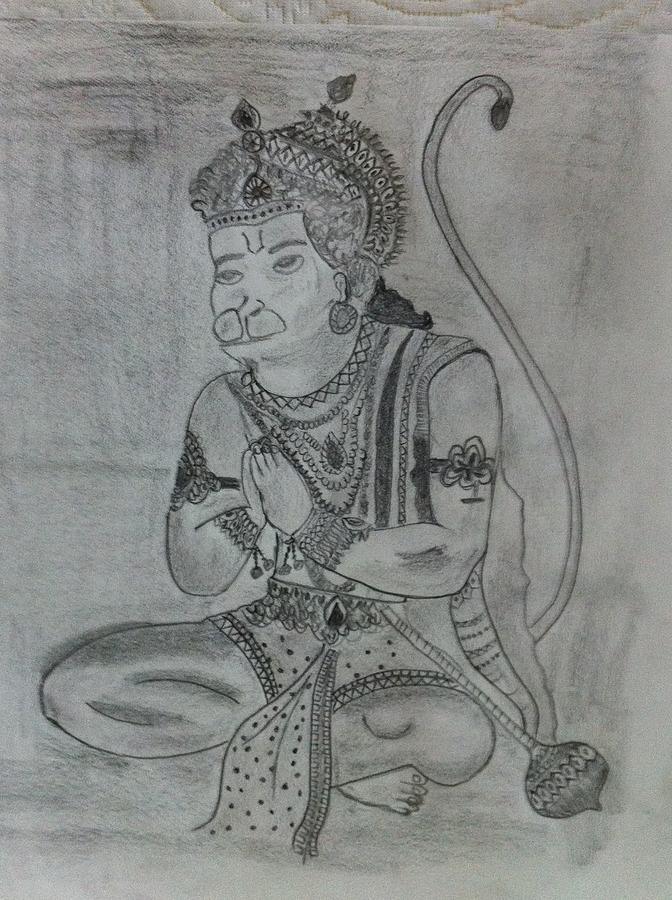 Pencil Sketch of Lord Hanuman Stock Vector | Adobe Stock-sonthuy.vn
