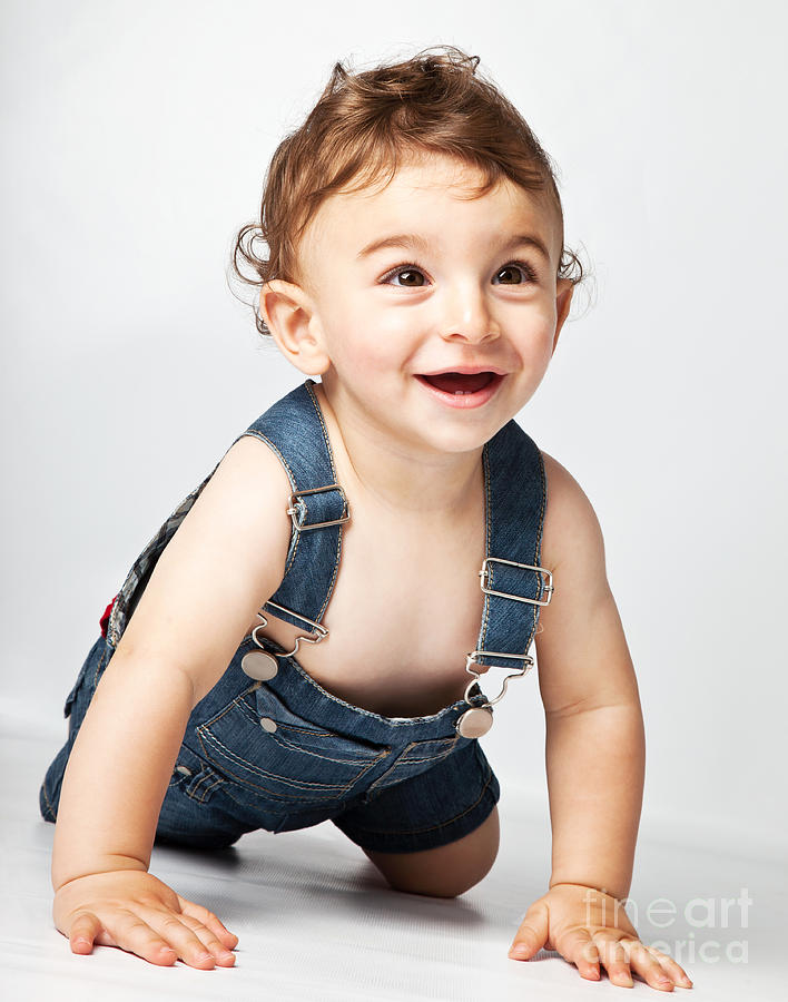 Portrait Photograph - Happy baby boy  by Anna Om