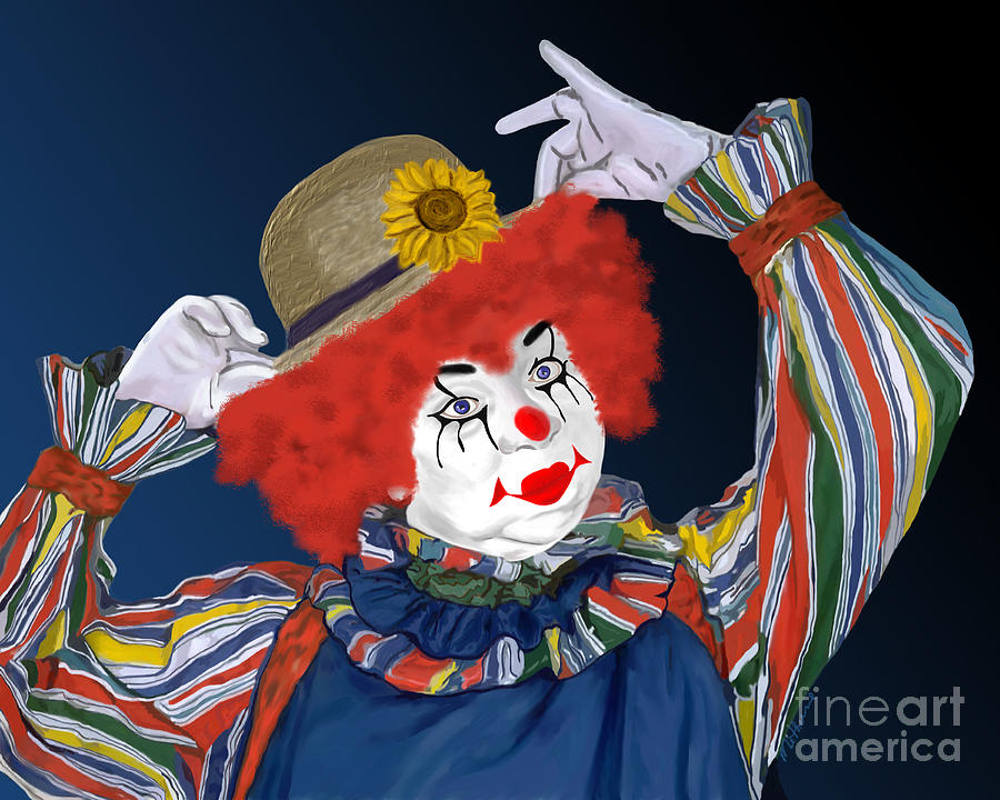 Sunflower Painting - Happy Clown by Two Hivelys