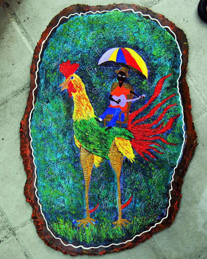 Rooster Painting - Happy Country by Adolfo Flores