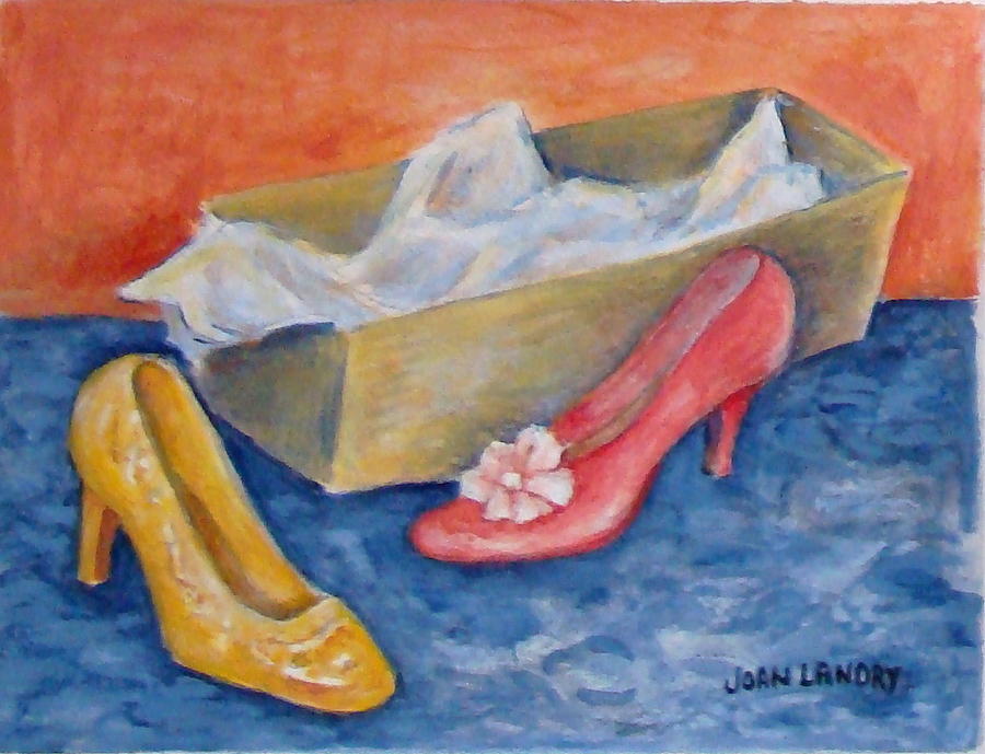 Shoes Painting - Happy Feet by Joan Landry