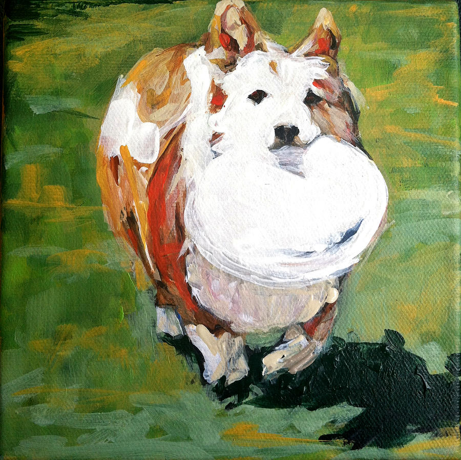 Dog Painting - Happy Feet by Michelle Winnie