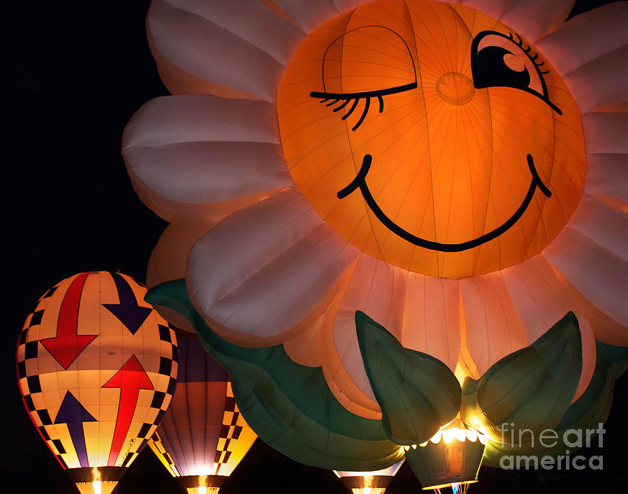 Happy Flower Hot Air Balloon Photograph by Jeanne  Woods