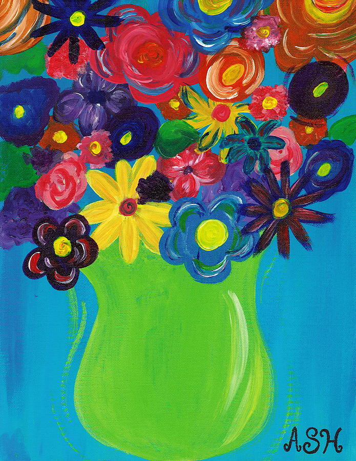 Happy Flowers Painting by Abby Haynes - Fine Art America