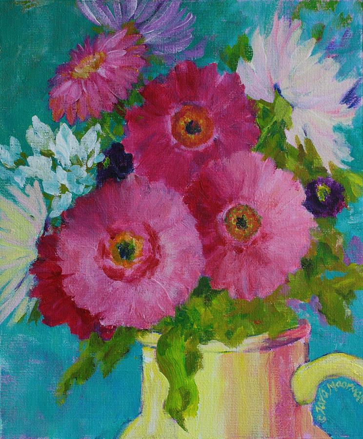 Happy Flowers Painting by Tara Moorman