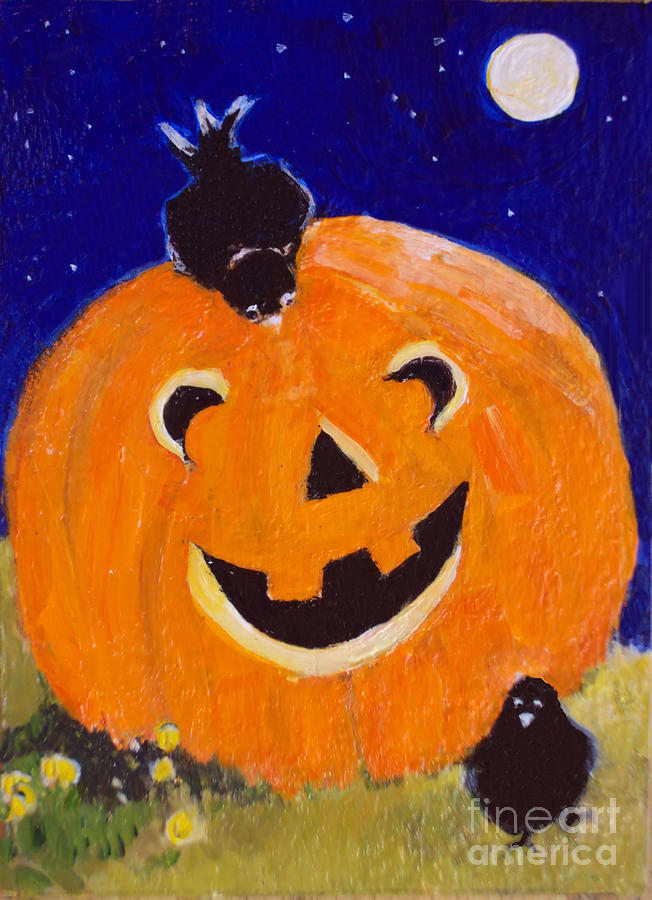 Happy Halloween Painting by Diane Ursin - Fine Art America