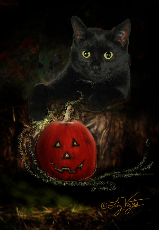 Happy Halloween Image Only Digital Art by Liz Viztes