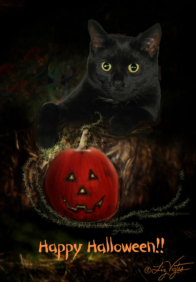 Halloween Digital Art - Happy Halloween by Liz Viztes