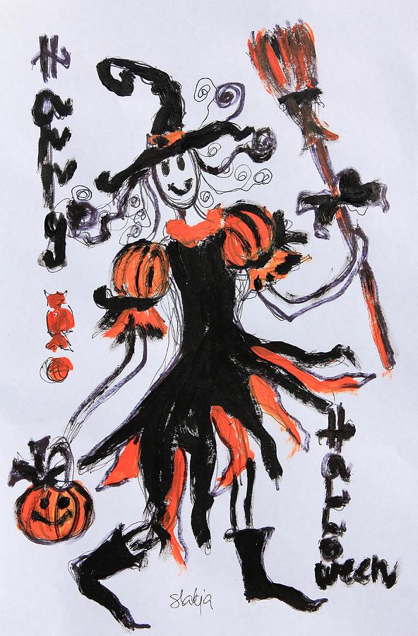 Happy Halloween Drawing by Sladjana Lazarevic