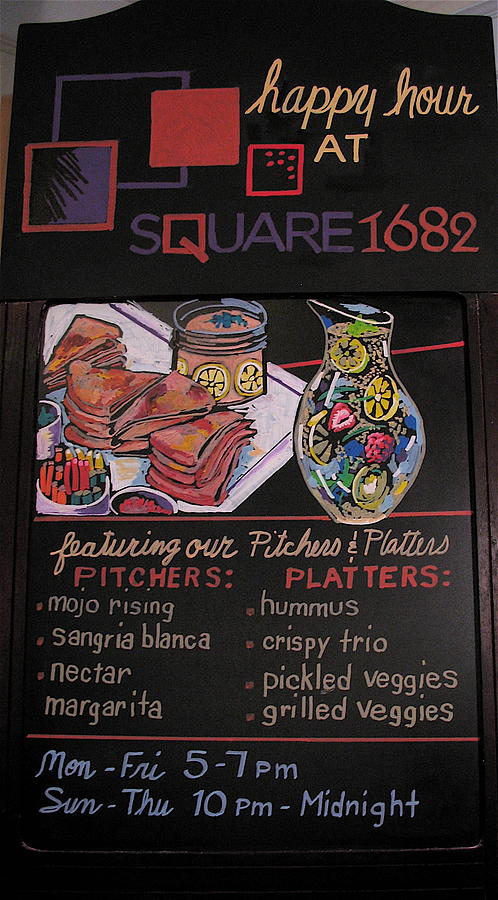 Food Pastel - Happy Houre At Square 1682 by Doris  Lane Grey