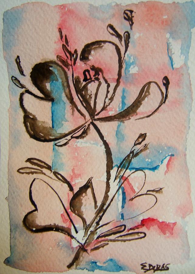 Happy Lil Brown Flower Painting by Elaine Duras