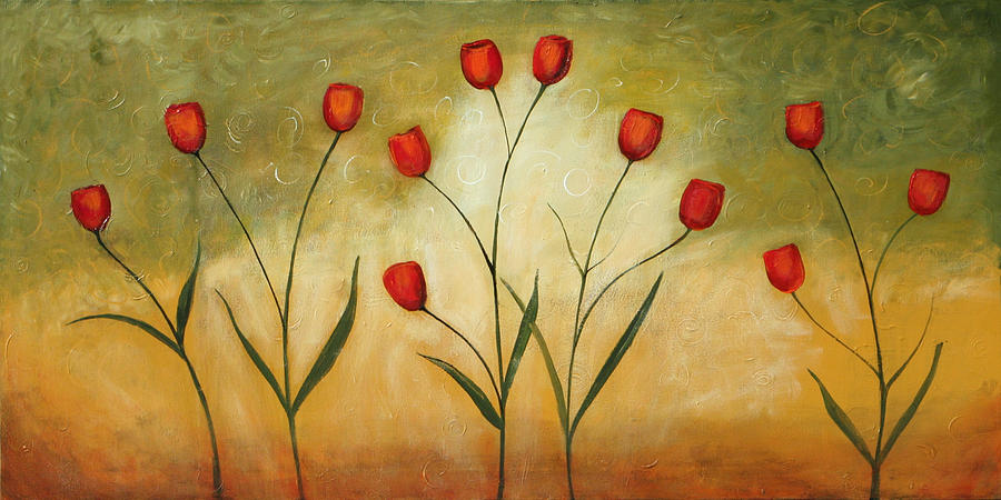 Happy Tulips Painting by Lauren  Marems