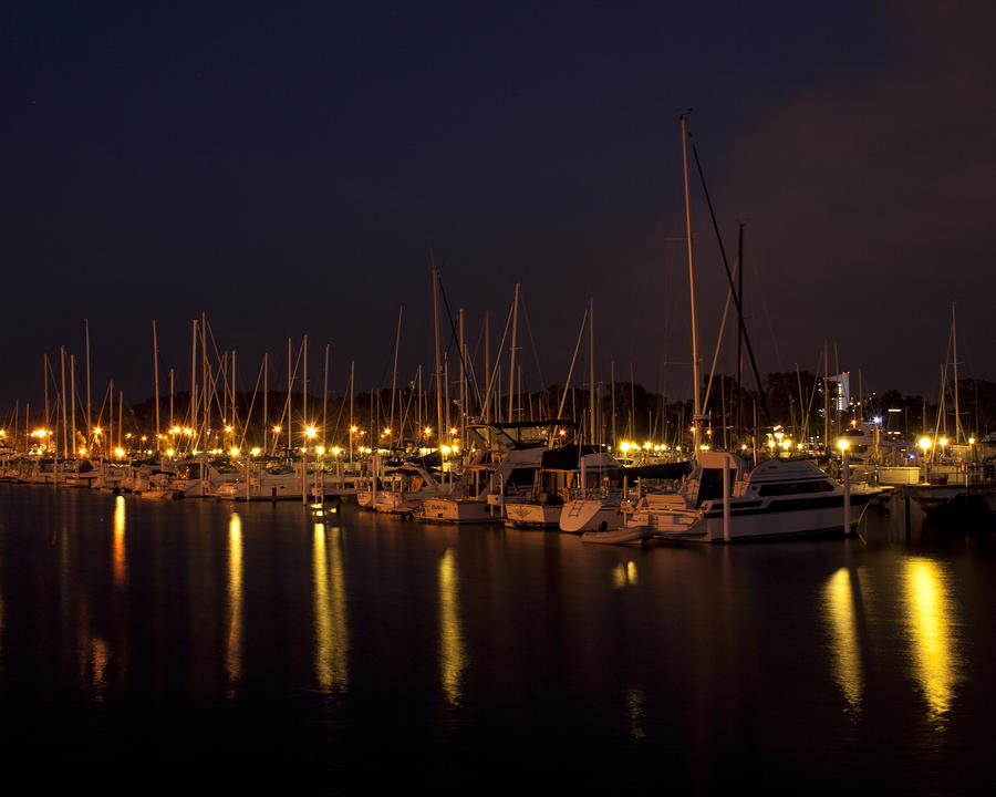 Boat Photograph - Harbor At Night by Scott Wood