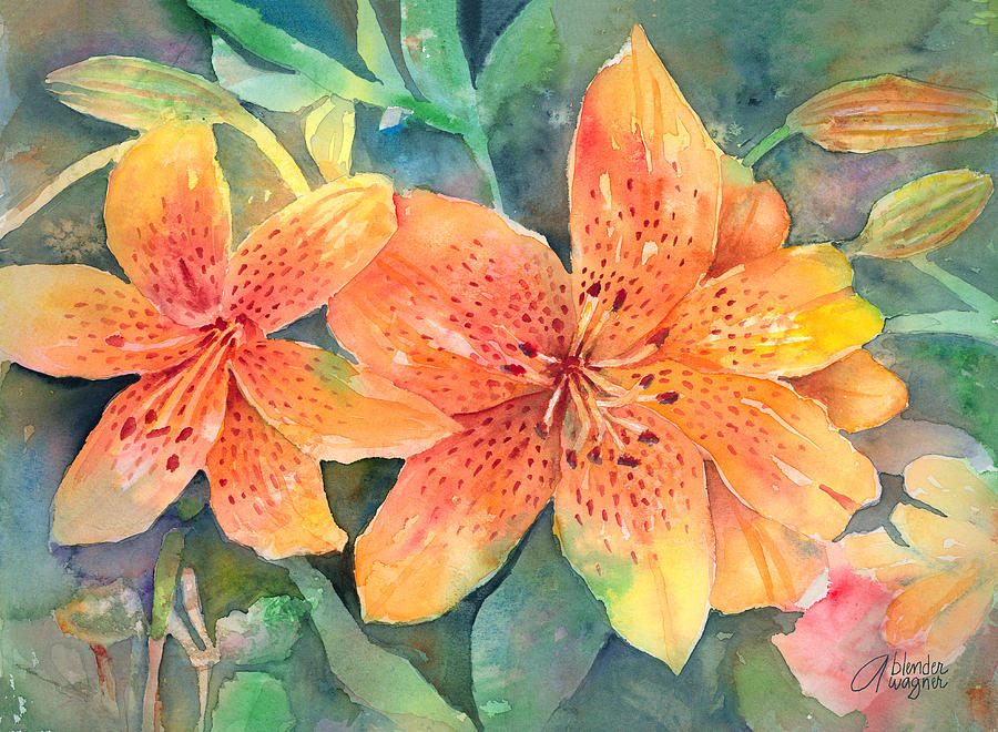 Hardy Lilies Painting by Arline Wagner