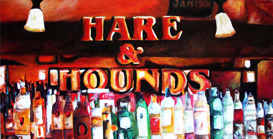 Hare and Hounds Painting by Marti Green