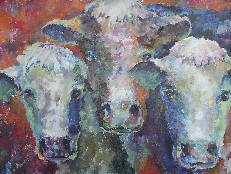 Harlequin Cows Painting by Liz Hutchinson