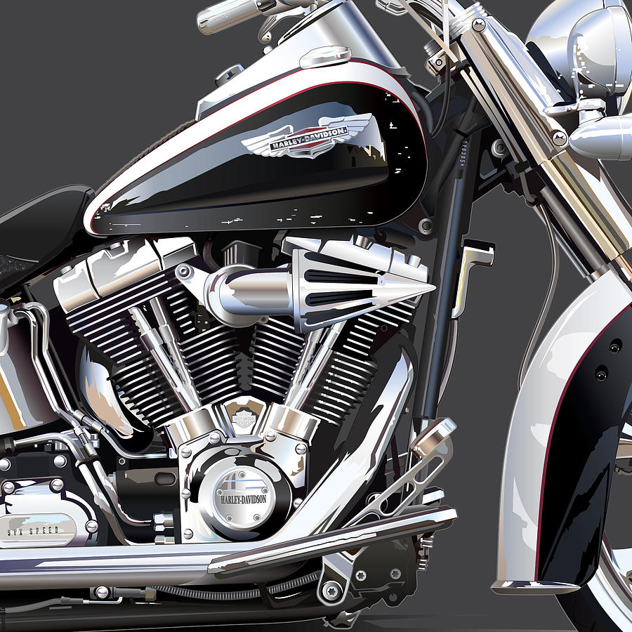 Harley Davidson Detail Digital Art by Alain Jamar