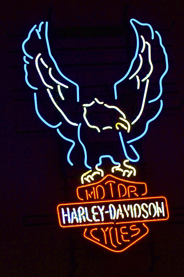 Harley Davidson Neon Sign by Jill Reger