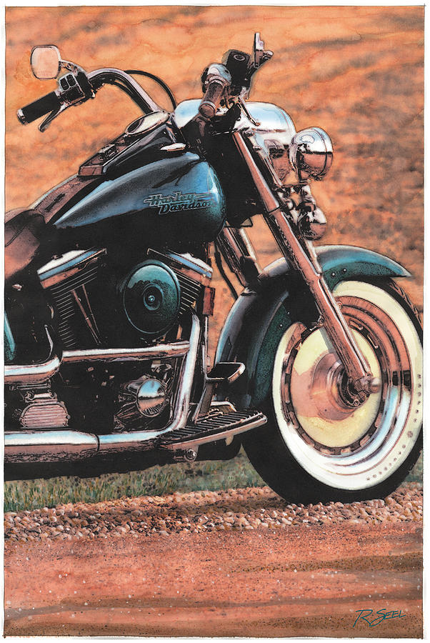 Harley Softtail Painting by Rod Seel